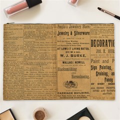 Antique Newspaper 1888 Cosmetic Bag (xxl) by ArtsyWishy