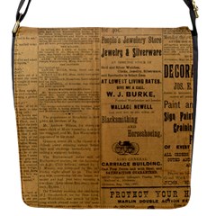 Antique Newspaper 1888 Flap Closure Messenger Bag (s) by ArtsyWishy