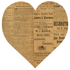 Antique Newspaper 1888 Wooden Puzzle Heart by ArtsyWishy