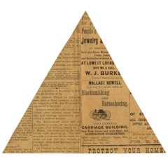 Antique Newspaper 1888 Wooden Puzzle Triangle by ArtsyWishy