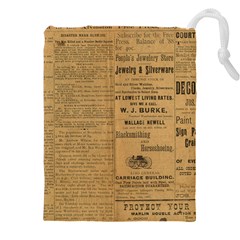 Antique Newspaper 1888 Drawstring Pouch (5xl) by ArtsyWishy