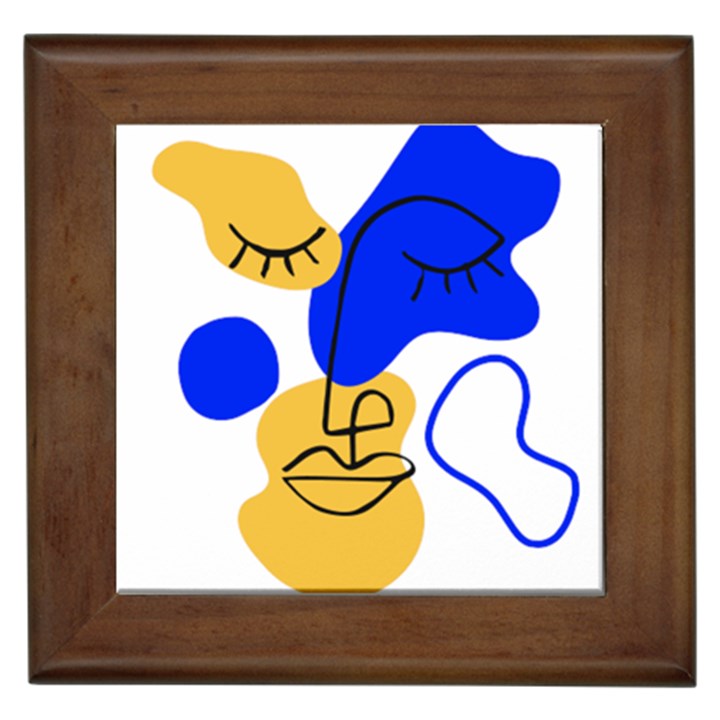 Evening Mood Face Drawing Framed Tile