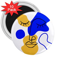 Evening Mood Face Drawing 3  Magnets (10 Pack)  by ArtsyWishy