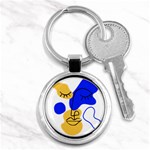 Evening Mood Face Drawing Key Chain (Round) Front