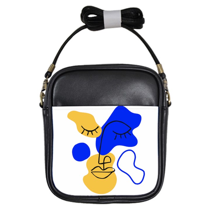 Evening Mood Face Drawing Girls Sling Bag