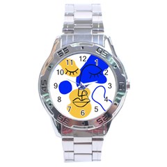 Evening Mood Face Drawing Stainless Steel Analogue Watch by ArtsyWishy