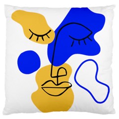 Evening Mood Face Drawing Large Cushion Case (one Side) by ArtsyWishy