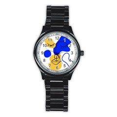 Evening Mood Face Drawing Stainless Steel Round Watch by ArtsyWishy