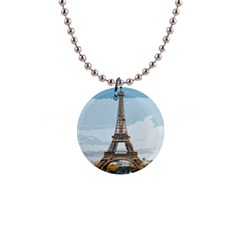 The Eiffel Tower  1  Button Necklace by ArtsyWishy