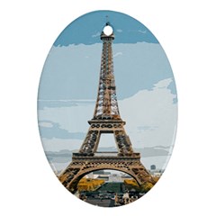 The Eiffel Tower  Oval Ornament (two Sides) by ArtsyWishy