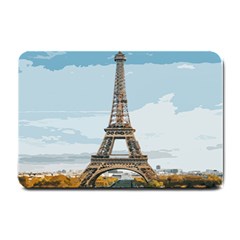 The Eiffel Tower  Small Doormat  by ArtsyWishy