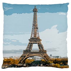 The Eiffel Tower  Large Cushion Case (two Sides) by ArtsyWishy