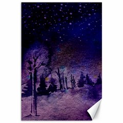 Winter Nights In The Forest Canvas 12  X 18  by ArtsyWishy