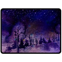 Winter Nights In The Forest Fleece Blanket (large)  by ArtsyWishy