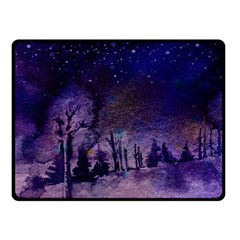 Winter Nights In The Forest Double Sided Fleece Blanket (small)  by ArtsyWishy