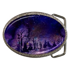 Winter Nights In The Forest Belt Buckles by ArtsyWishy