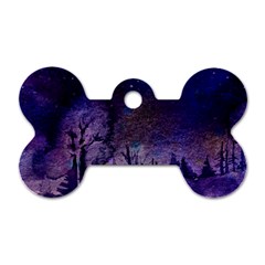 Winter Nights In The Forest Dog Tag Bone (two Sides) by ArtsyWishy