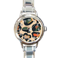 Exotic Leopard Skin Design Round Italian Charm Watch by ArtsyWishy