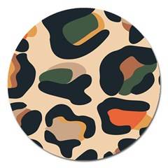 Exotic Leopard Skin Design Magnet 5  (round) by ArtsyWishy