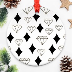 Black & Gold Diamond Design Ornament (round) by ArtsyWishy