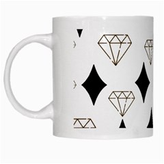 Black & Gold Diamond Design White Mugs by ArtsyWishy