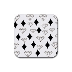 Black & Gold Diamond Design Rubber Coaster (square)  by ArtsyWishy