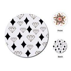 Black & Gold Diamond Design Playing Cards Single Design (round)