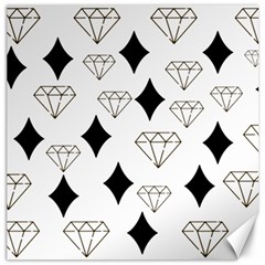 Black & Gold Diamond Design Canvas 12  X 12  by ArtsyWishy