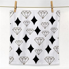 Black & Gold Diamond Design Face Towel by ArtsyWishy