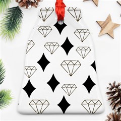 Black & Gold Diamond Design Ornament (bell)