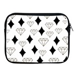 Black & Gold Diamond Design Apple iPad 2/3/4 Zipper Cases Front