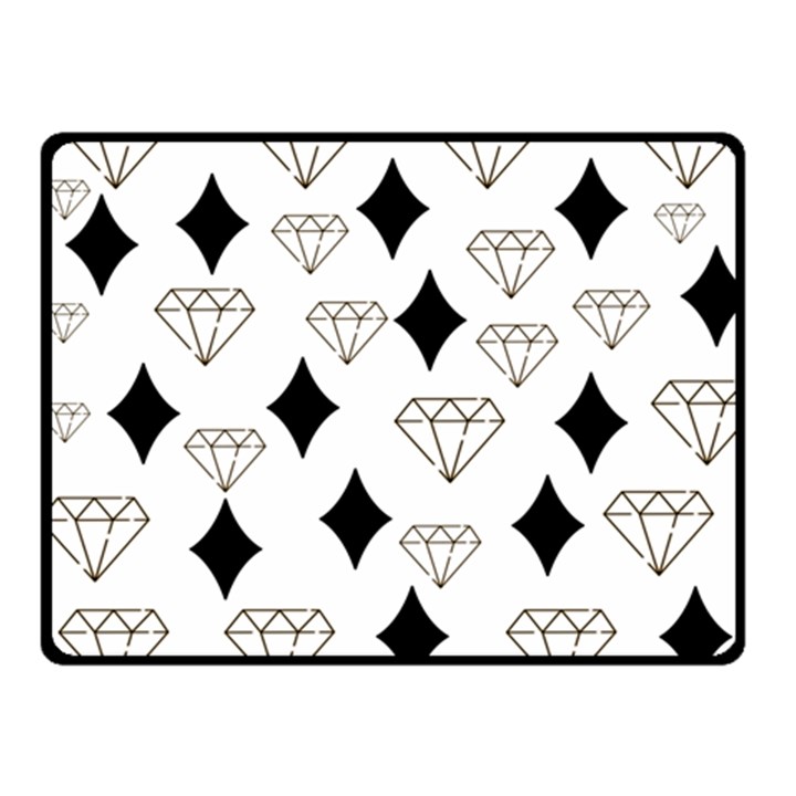 Black & Gold Diamond Design Double Sided Fleece Blanket (Small) 