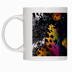 Butterfly Floral Pattern White Mugs by ArtsyWishy