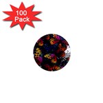 Butterfly Floral Pattern 1  Mini Magnets (100 pack)  Front