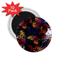 Butterfly Floral Pattern 2.25  Magnets (10 pack) 