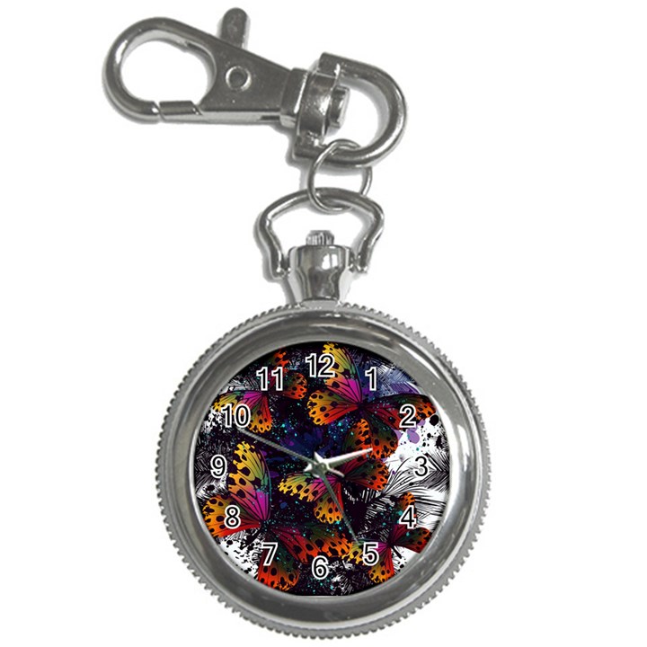 Butterfly Floral Pattern Key Chain Watches