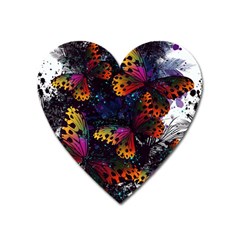 Butterfly Floral Pattern Heart Magnet by ArtsyWishy