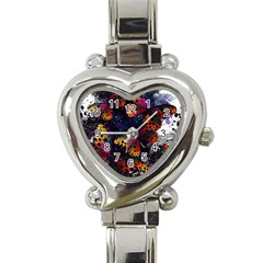 Butterfly Floral Pattern Heart Italian Charm Watch