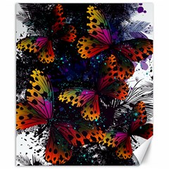 Butterfly Floral Pattern Canvas 8  x 10 