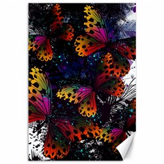 Butterfly Floral Pattern Canvas 12  X 18  by ArtsyWishy