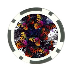 Butterfly Floral Pattern Poker Chip Card Guard by ArtsyWishy