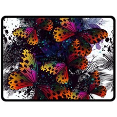 Butterfly Floral Pattern Fleece Blanket (large)  by ArtsyWishy