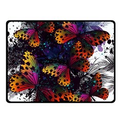 Butterfly Floral Pattern Double Sided Fleece Blanket (small)  by ArtsyWishy