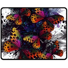 Butterfly Floral Pattern Double Sided Fleece Blanket (medium)  by ArtsyWishy