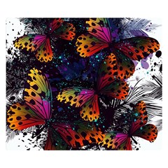 Butterfly Floral Pattern Double Sided Flano Blanket (small)  by ArtsyWishy