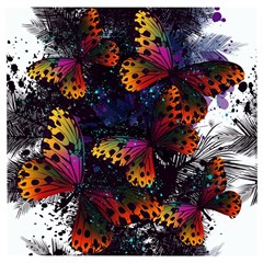 Butterfly Floral Pattern Wooden Puzzle Square by ArtsyWishy