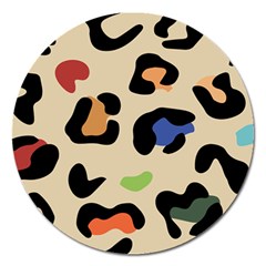 Animal Print Design Magnet 5  (round) by ArtsyWishy