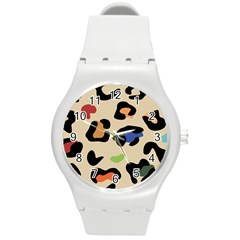 Animal Print Design Round Plastic Sport Watch (m) by ArtsyWishy