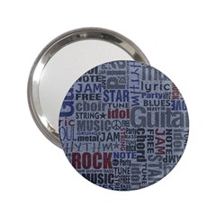 Dark Denim With Letters 2 25  Handbag Mirrors by ArtsyWishy