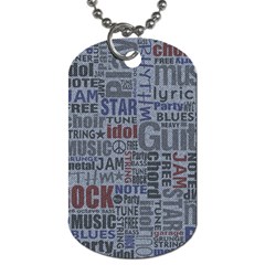 Dark Denim With Letters Dog Tag (one Side) by ArtsyWishy